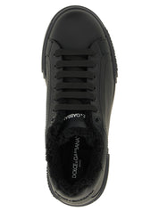 Dolce & Gabbana Black Calfskin Low Top Sneakers