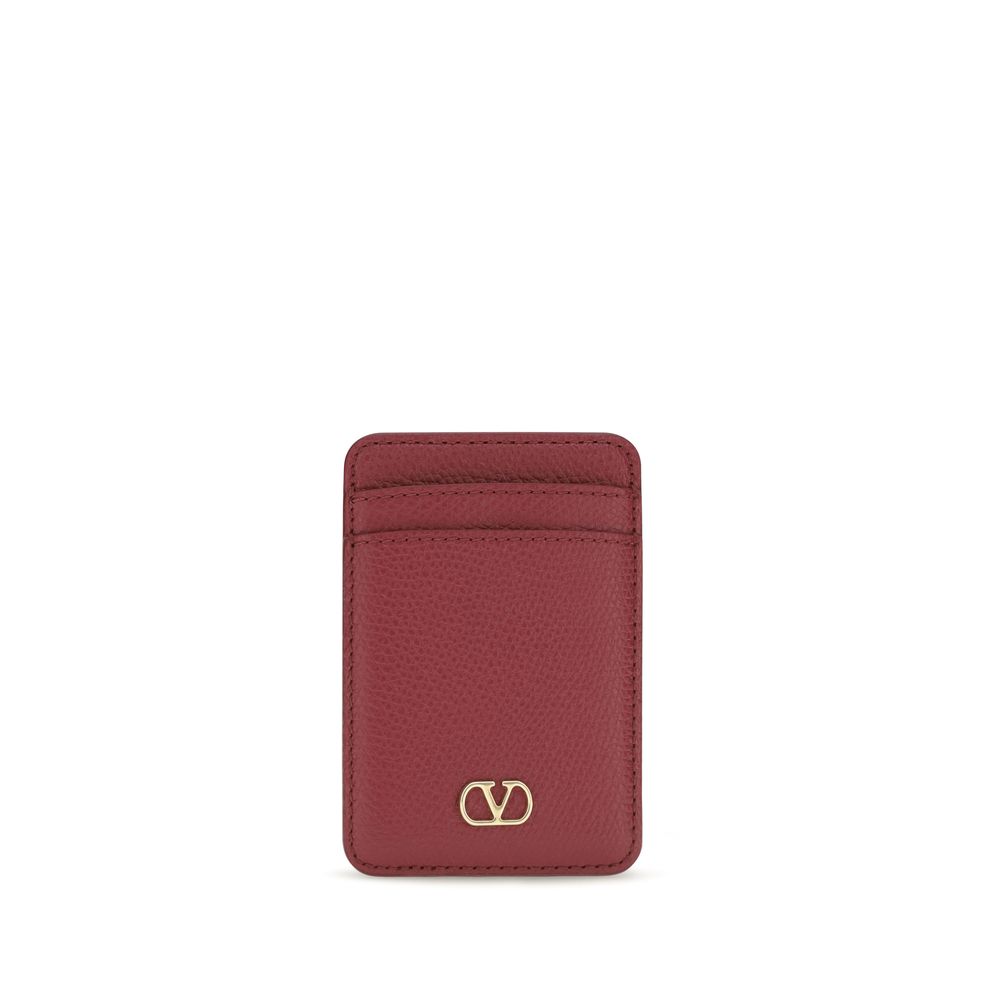 Valentino Garavani Red Calf Leather Card Holders