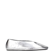Jil Sander Silver Leather Ballet Flats