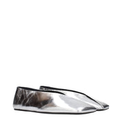 Jil Sander Silver Leather Ballet Flats