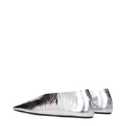Jil Sander Silver Leather Ballet Flats