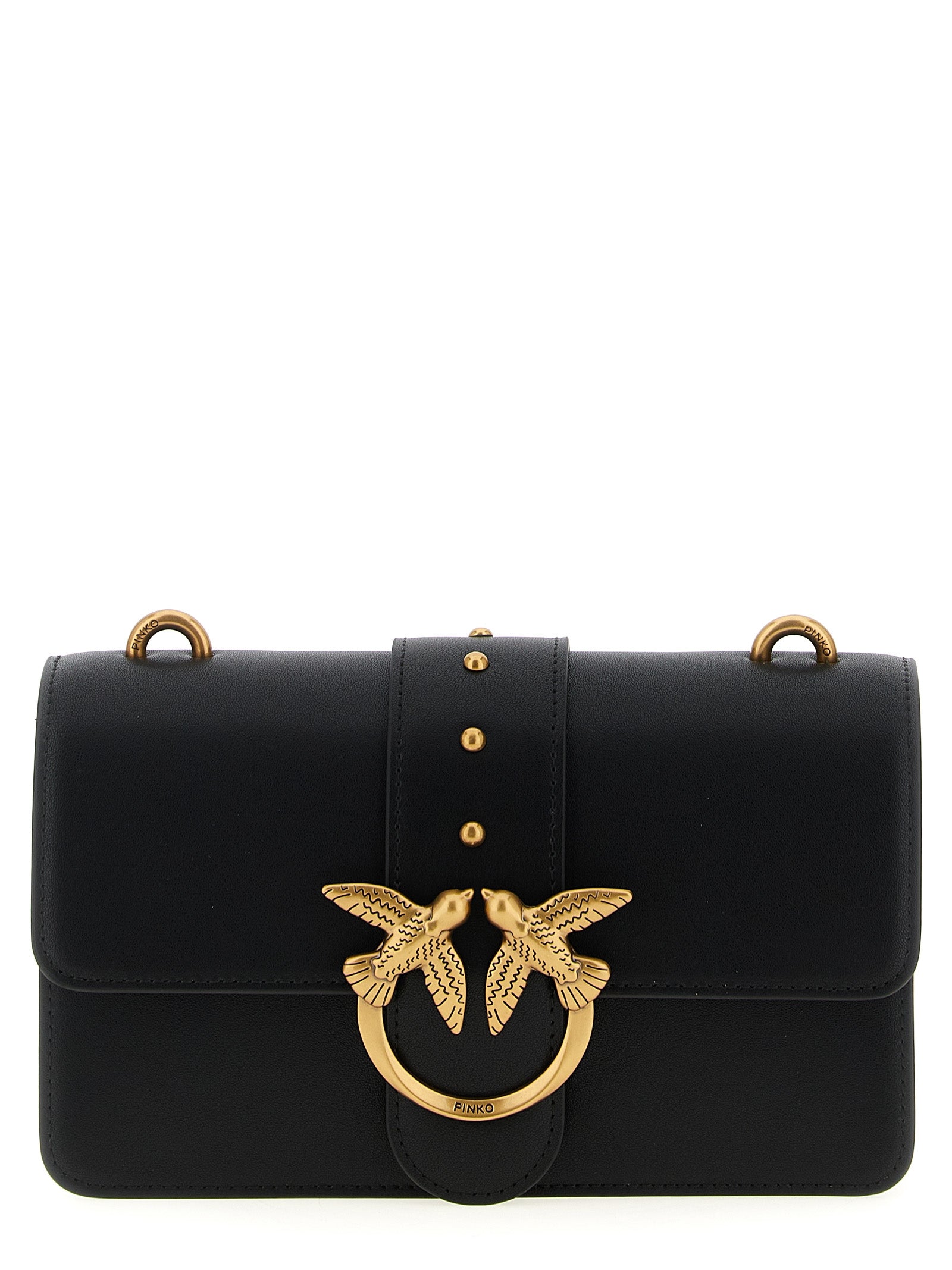 PINKO Black Calfskin Crossbody Bag