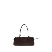 Khaite Burgundy Calf Suede Shoulder Bags