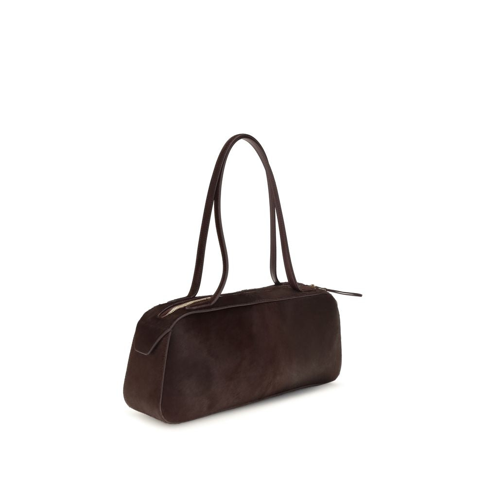 Khaite Burgundy Calf Suede Shoulder Bags