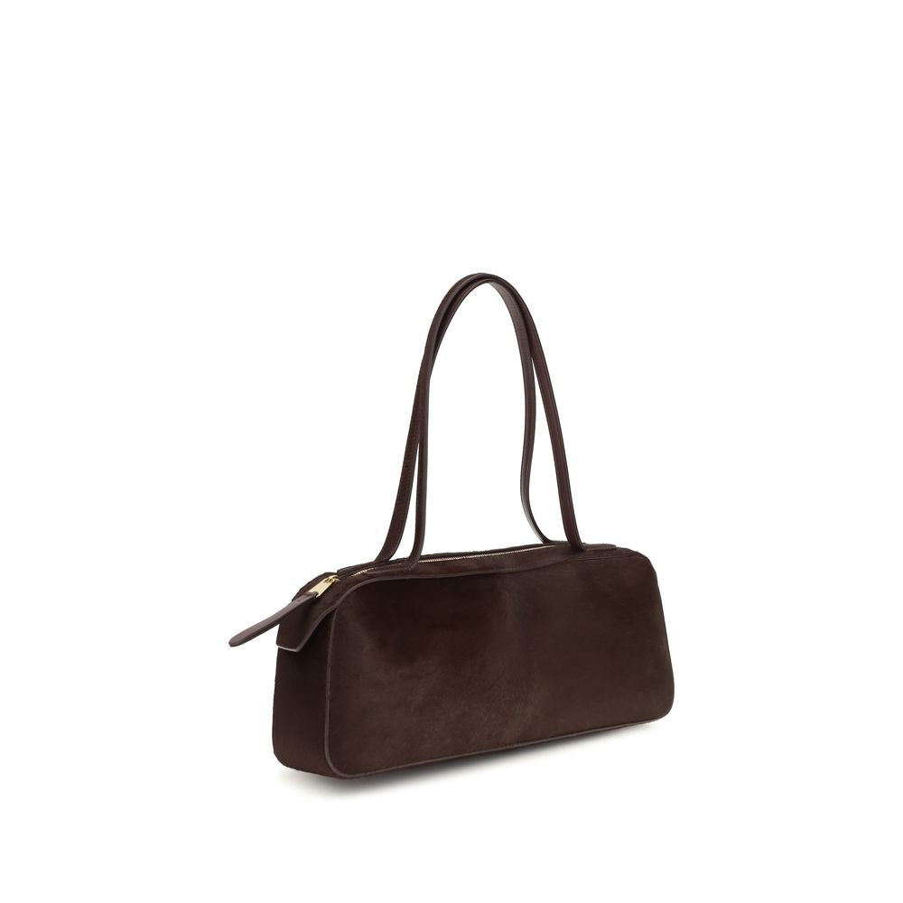 Khaite Burgundy Calf Suede Shoulder Bags