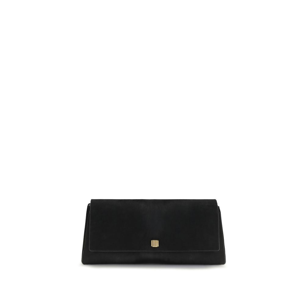Khaite Black Calf Leather Clutch Bag
