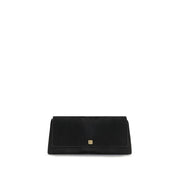 Khaite Black Calf Leather Clutch Bag