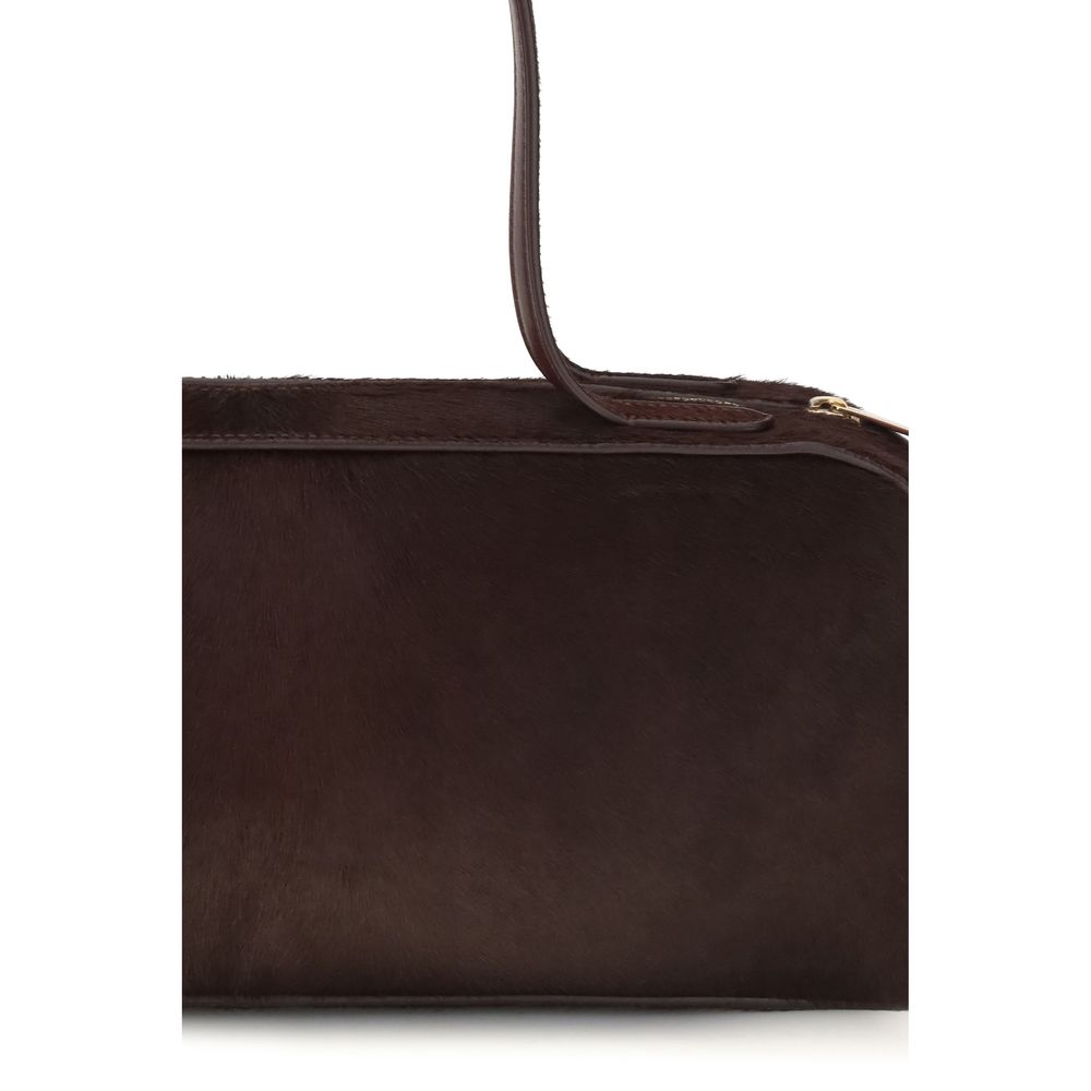Khaite Burgundy Calf Suede Shoulder Bags