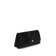 Khaite Black Calf Leather Clutch Bag