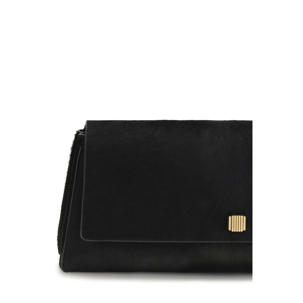 Khaite Black Calf Leather Clutch Bag