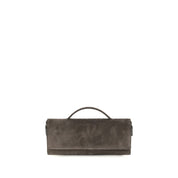Brunello Cucinelli Brown Suede Clutch Bag