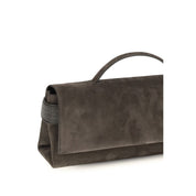 Brunello Cucinelli Brown Suede Clutch Bag