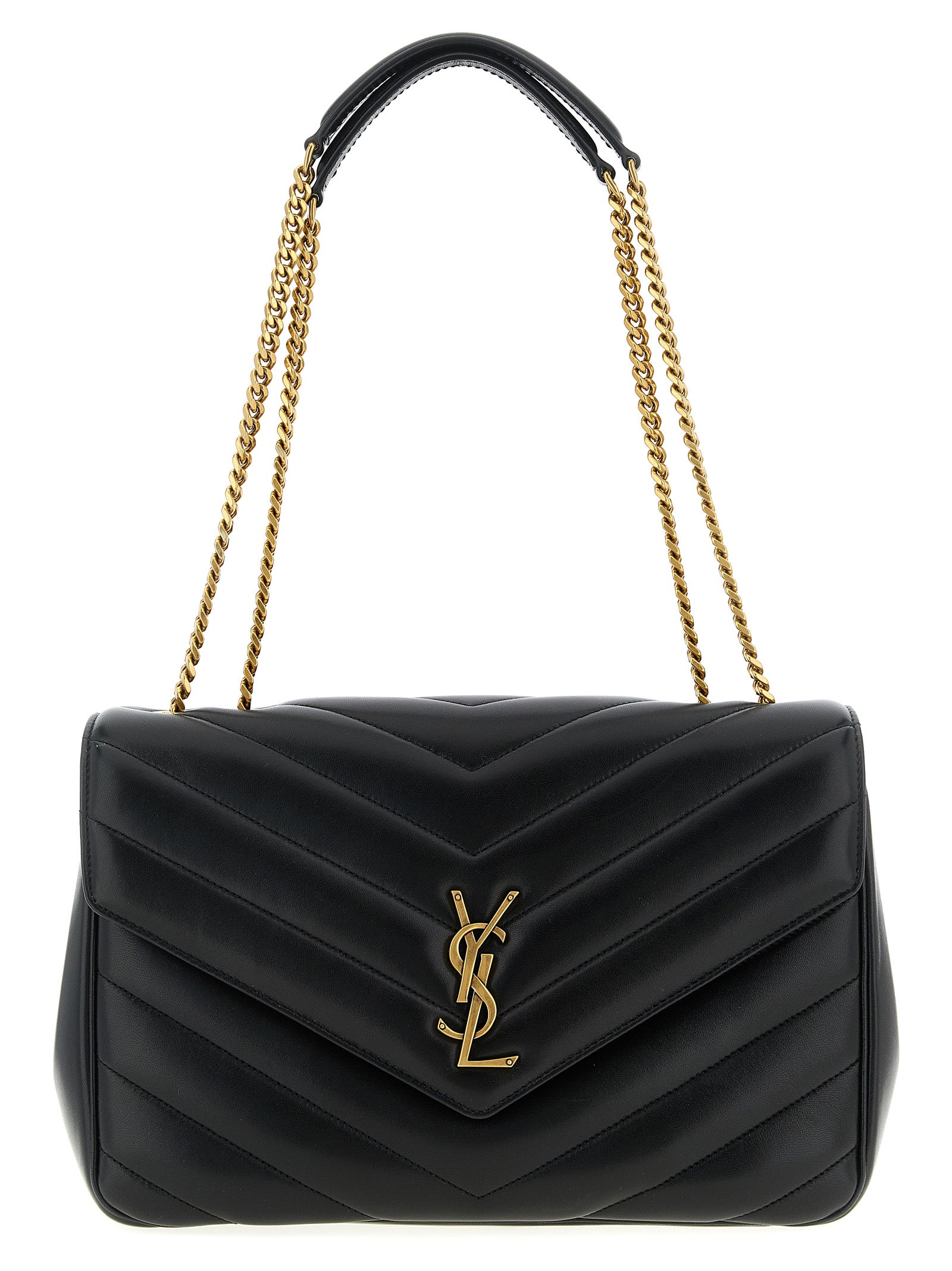 Saint Laurent Black Lambskin Shoulder Bags