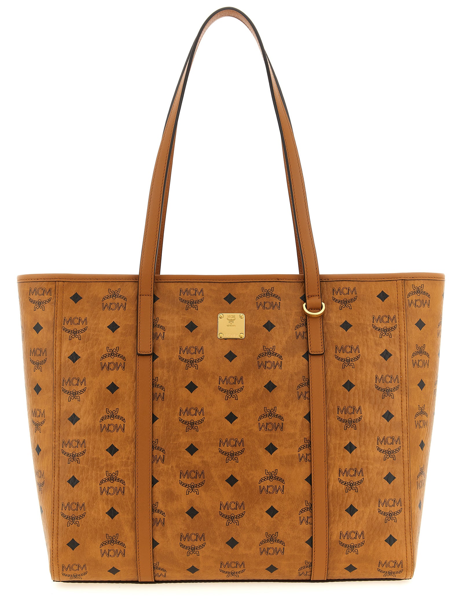MCM Brown Polyethylene Tote Bags