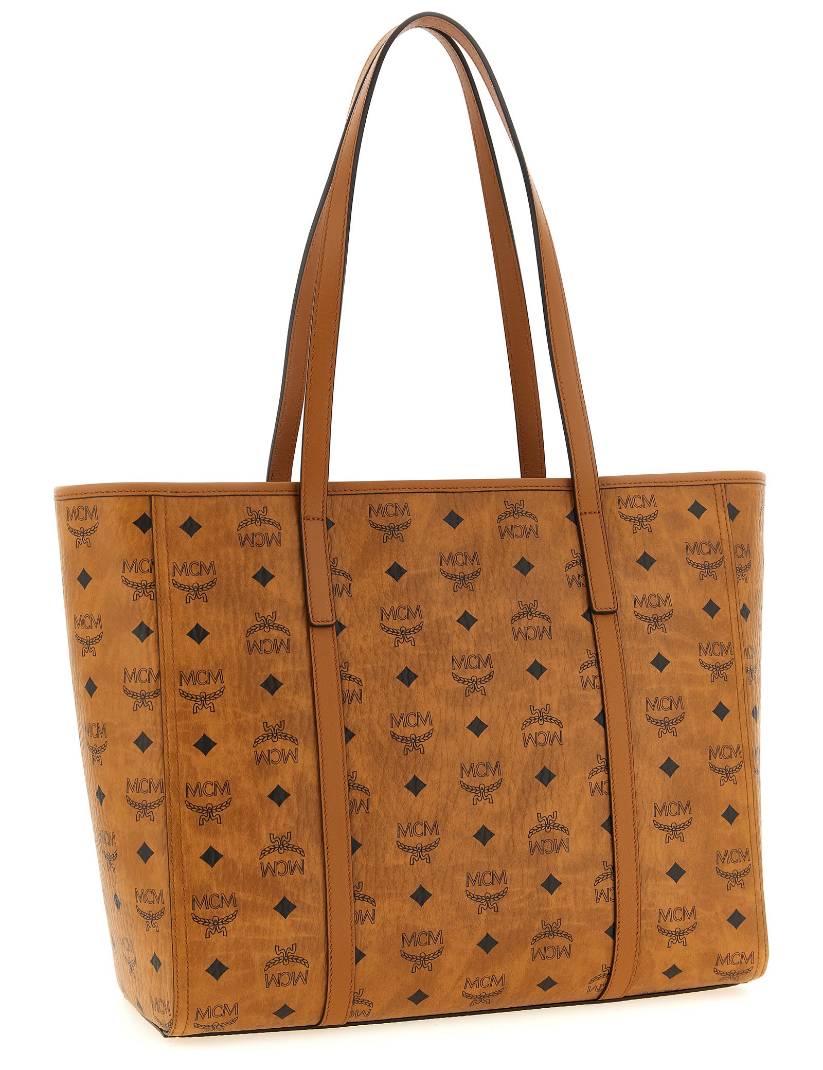 MCM Brown Polyethylene Tote Bags