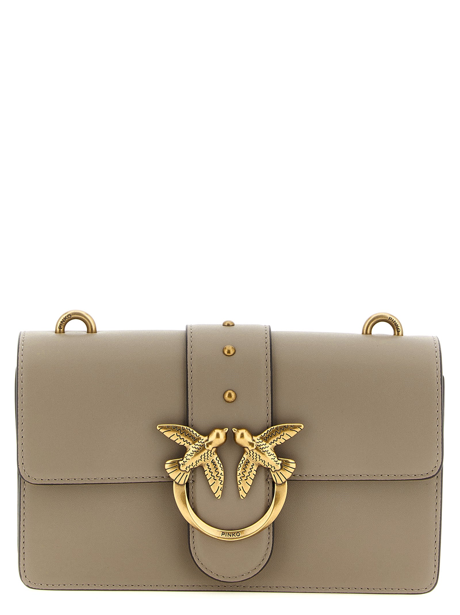 Gray Calfskin Crossbody Bag - PINKO