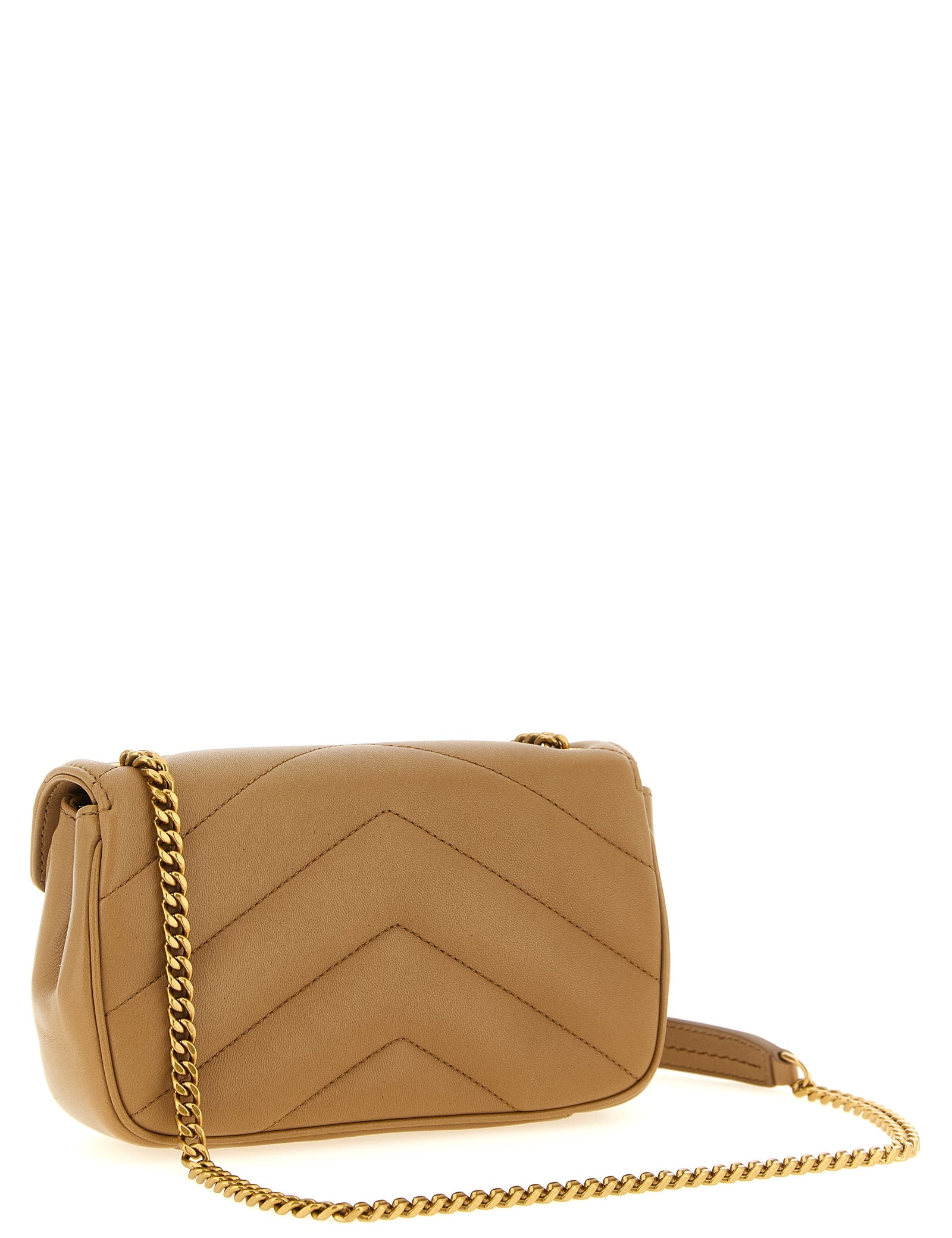 Saint Laurent Beige Lamb Leather Crossbody Bag