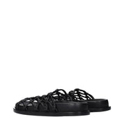 Jil Sander Black Leather Slippers