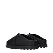 Jil Sander Black Leather Slippers