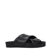 Jil Sander Black Leather Slippers