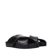 Jil Sander Black Leather Slippers