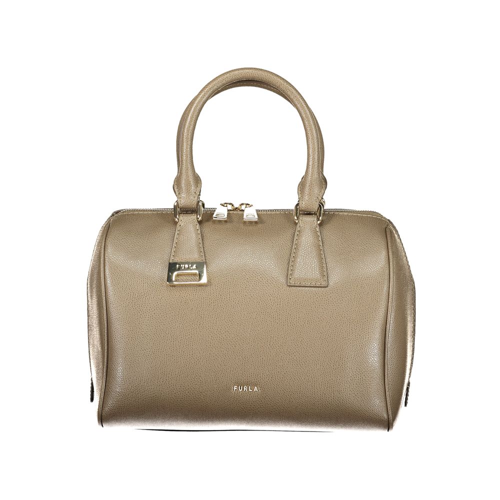 Furla Green Leather Boston Bag