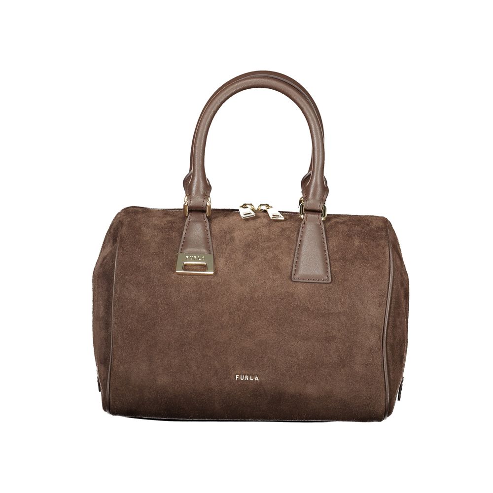 Furla Brown Leather Boston Bag