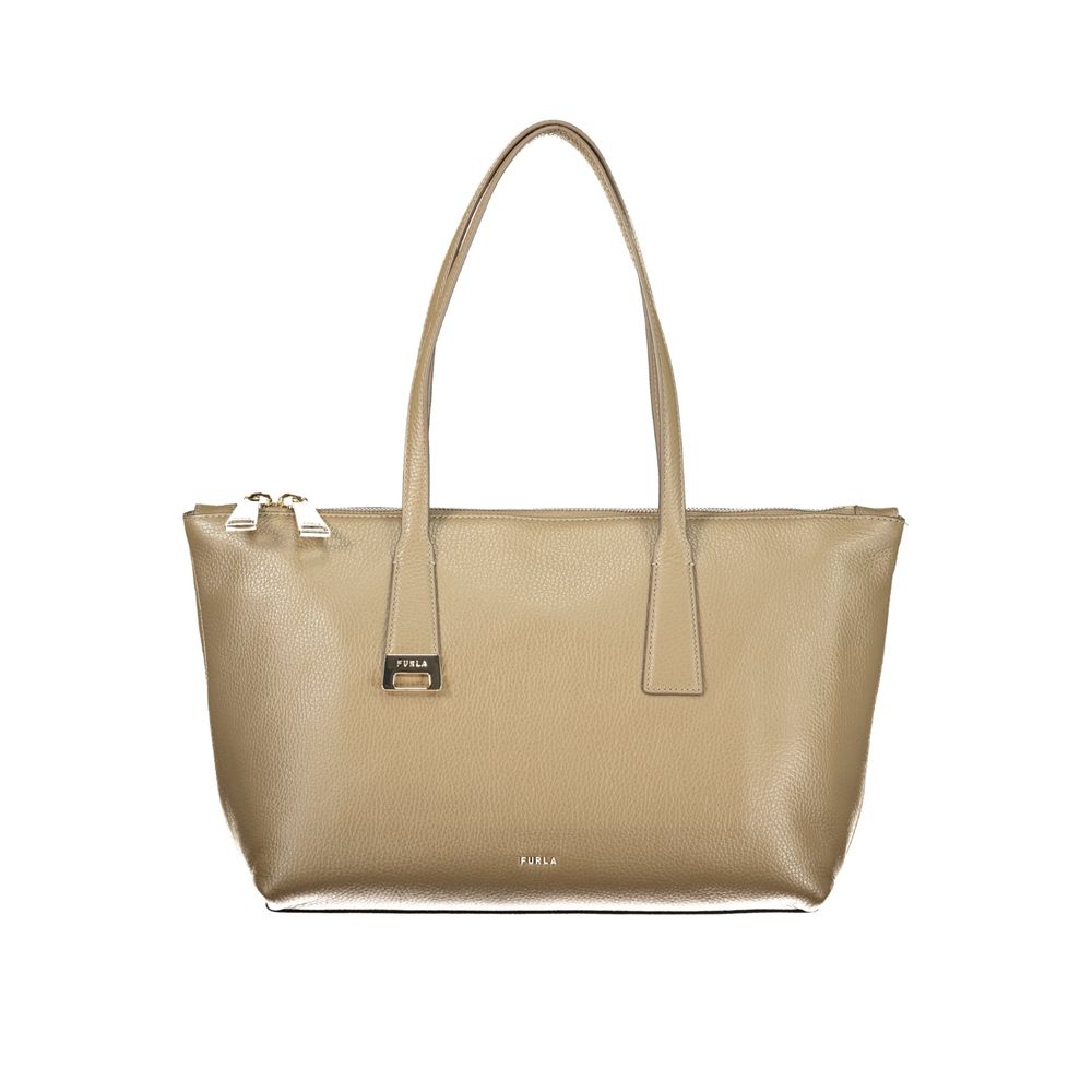 Furla Green Leather Tote Bag