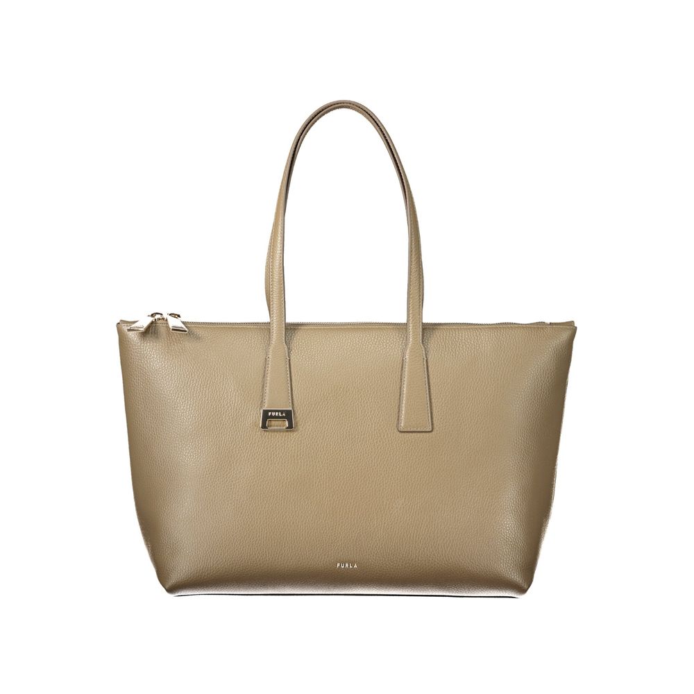 Furla Green Leather Tote Bag