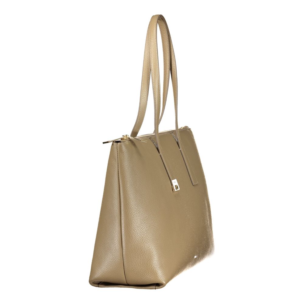Furla Green Leather Tote Bag