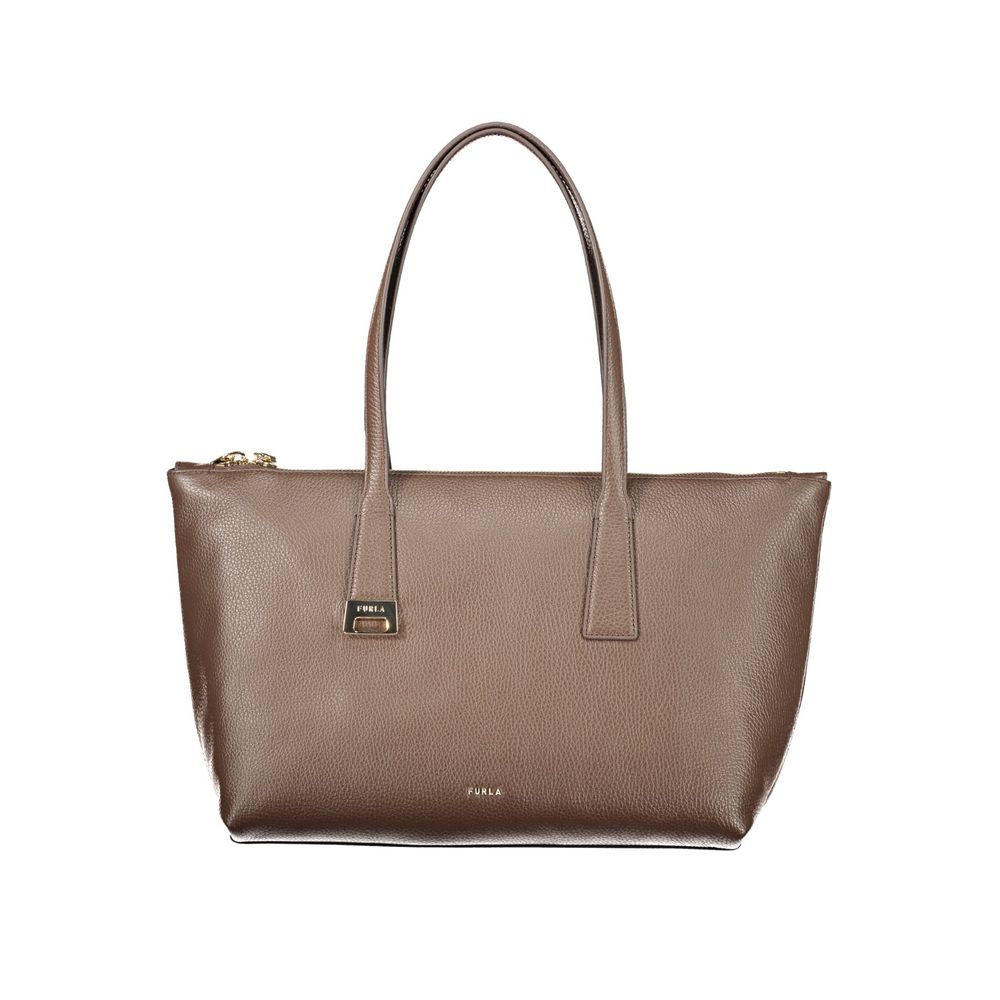 Furla Brown Leather Tote Bag