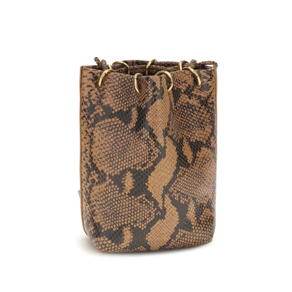 Benedetta Bruzziches Brown Calf Leather Bucket Bag