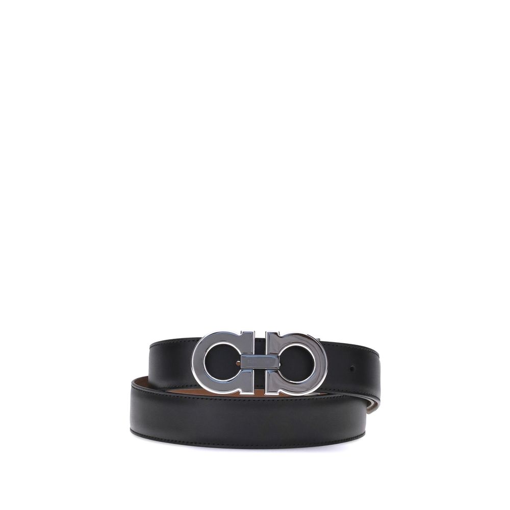 Ferragamo Black Calf Leather Belt