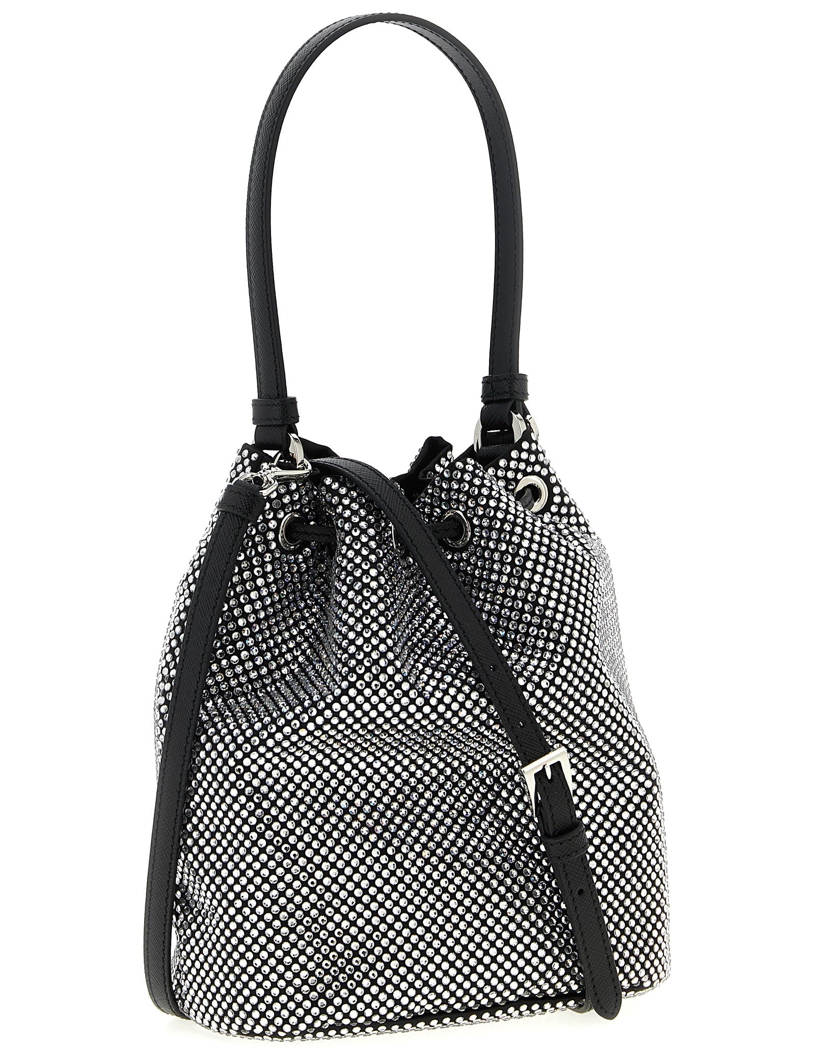 Prada Gray Viscose Bucket Bag