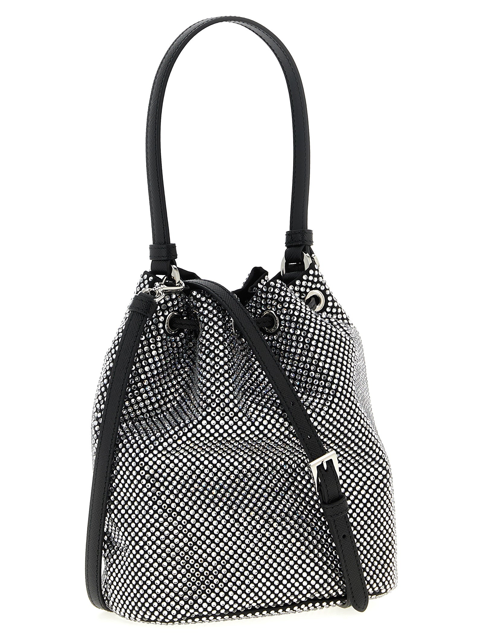 Prada Gray Viscose Bucket Bag