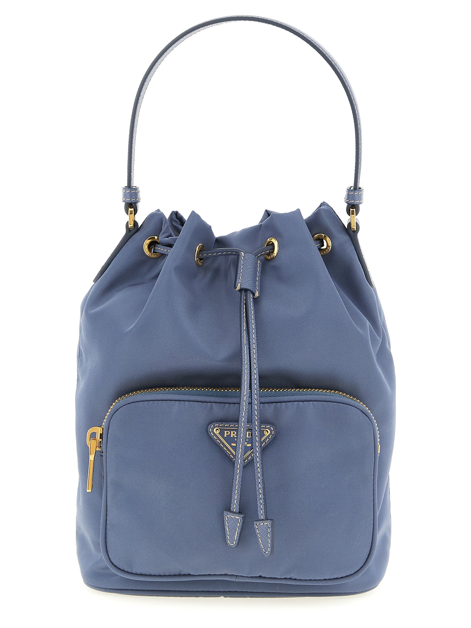 Prada Blue Recycled Polyamide Bucket Bag