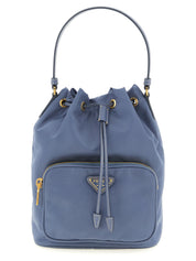 Prada Blue Recycled Polyamide Bucket Bag