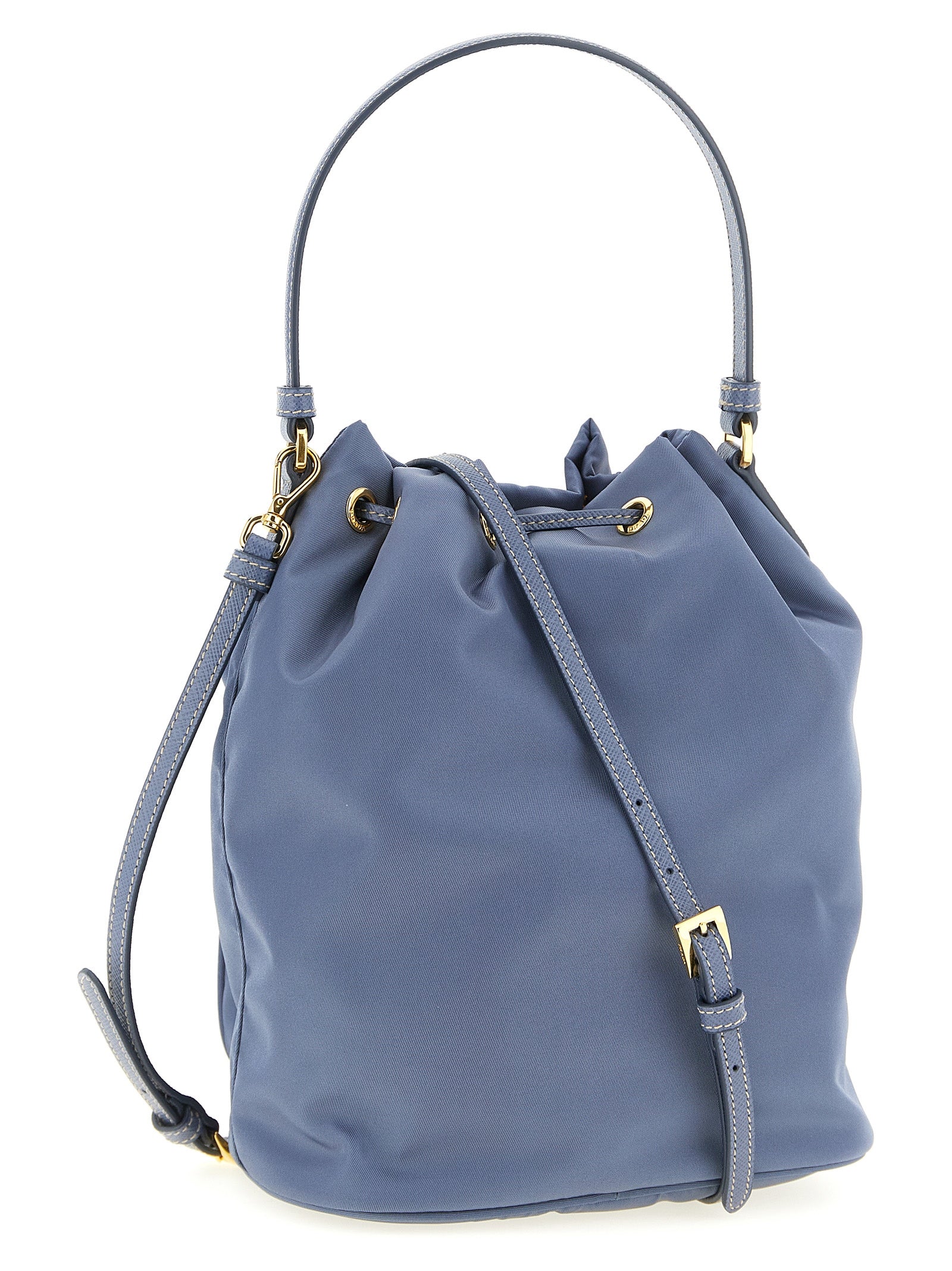 Prada Blue Recycled Polyamide Bucket Bag