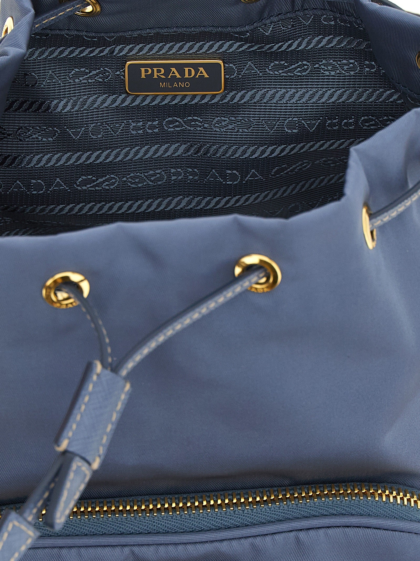 Prada Blue Recycled Polyamide Bucket Bag