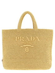 Prada Beige Raffia Tote Bag