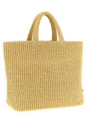 Prada Beige Raffia Tote Bag