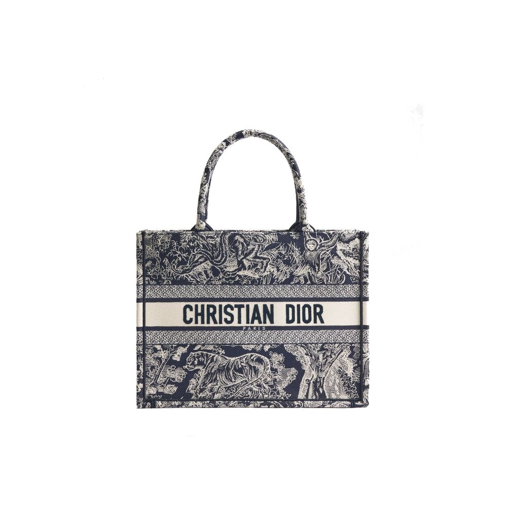 Dior Blue and Ecru Cotton Tote Bag