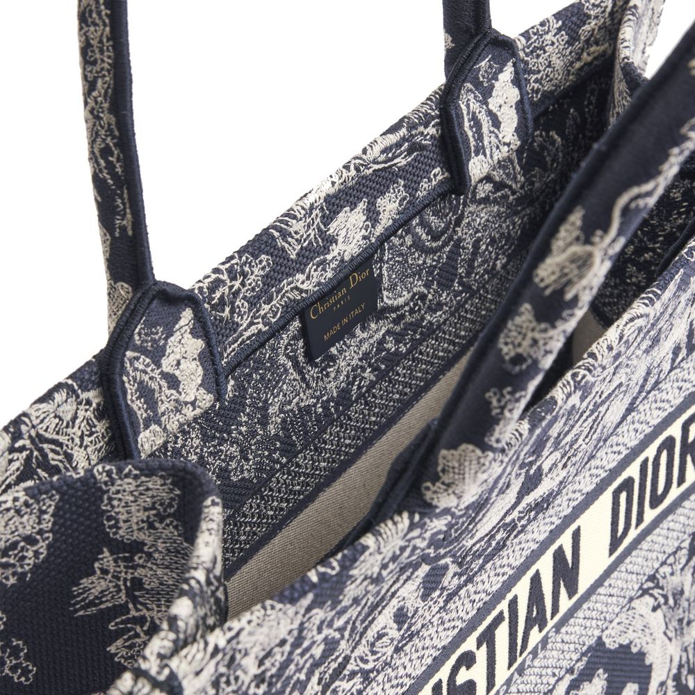 Dior Blue and Ecru Cotton Tote Bag