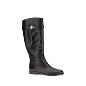 Tory Burch Black Calf Leather Ankle Boots