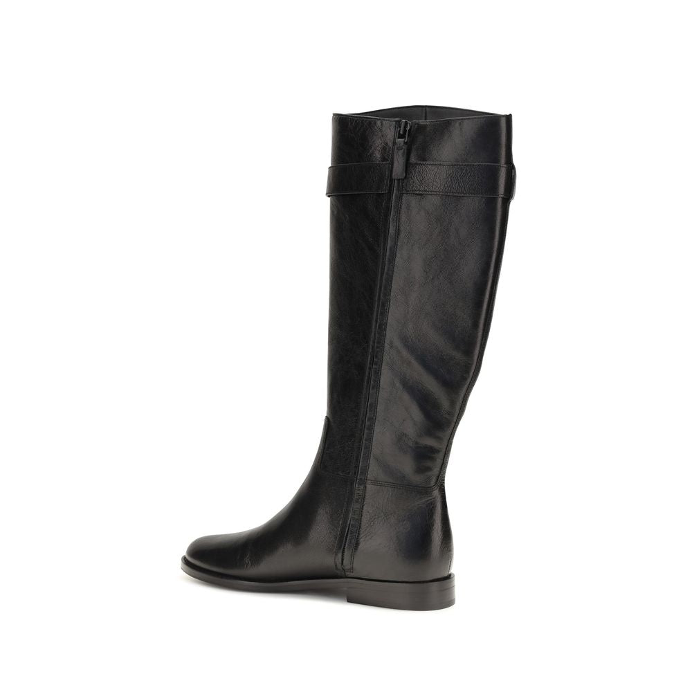 Tory Burch Black Calf Leather Ankle Boots