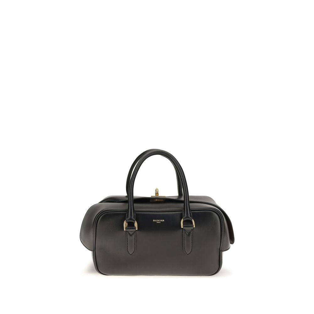 Balenciaga Black Lambskin Bowling Handbags
