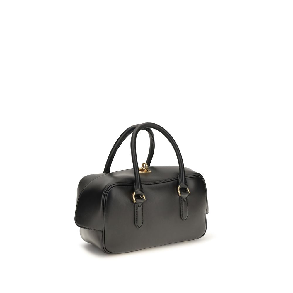 Balenciaga Black Lambskin Bowling Handbags