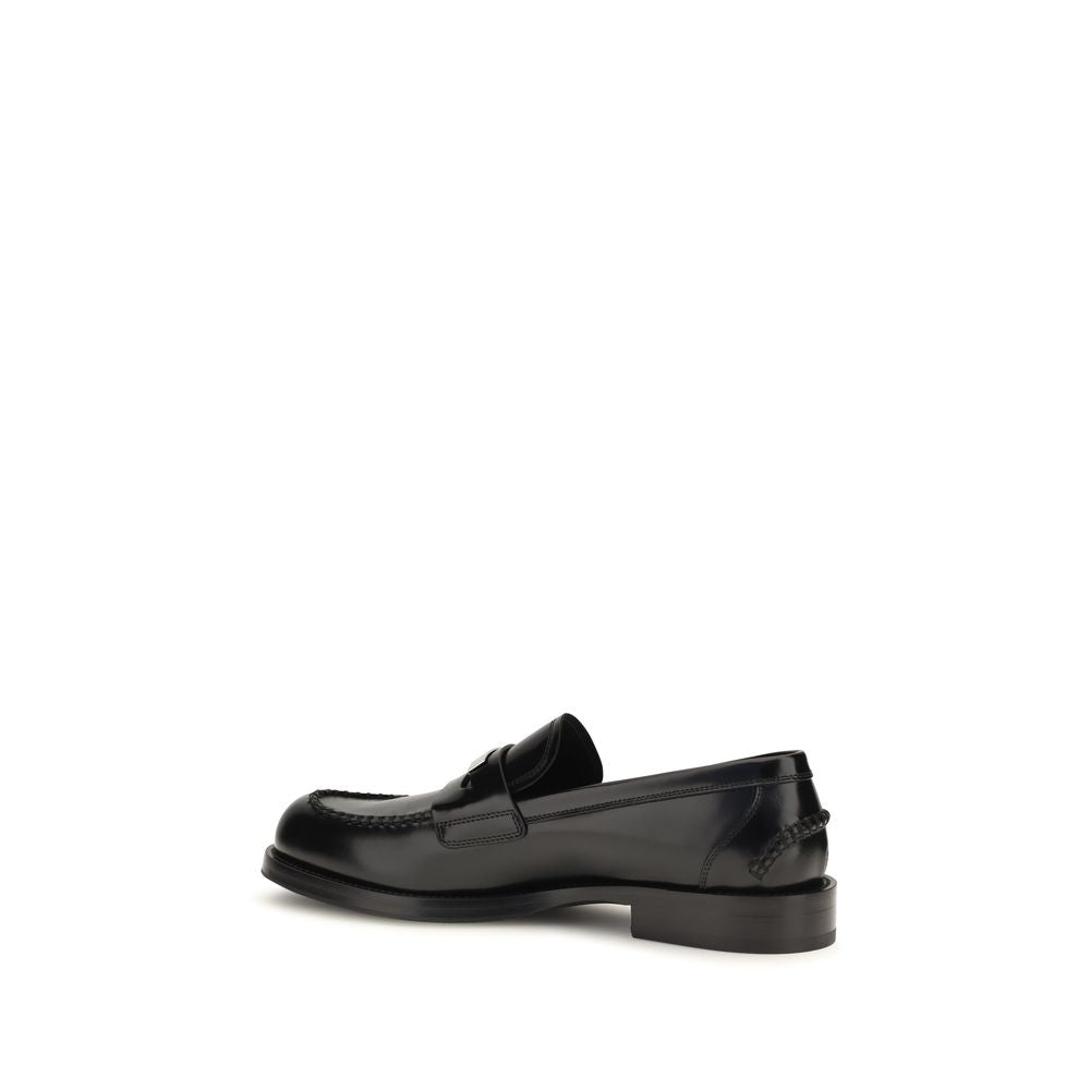 Dolce & Gabbana Black Calf Leather Loafers