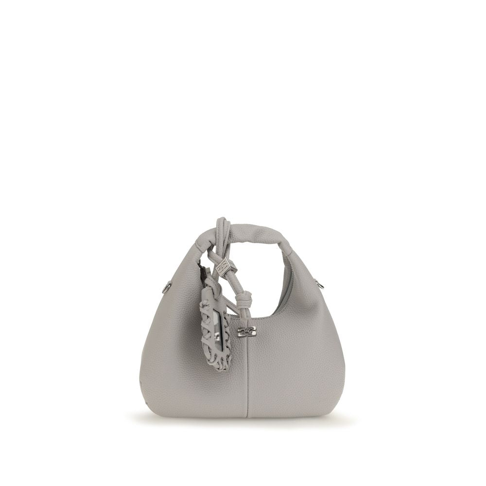 Ganni Gray Polyester Mini Hobo Crossbody Bag