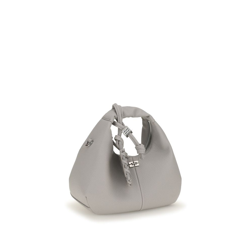 Ganni Gray Polyester Mini Hobo Crossbody Bag